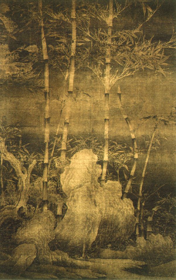 国画,国画花鸟,徐熙,雪竹图