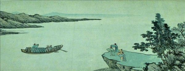 318,318艺术,美术鉴赏,国画山水,沈周,《京江送别图》 318,318艺术,美术鉴赏,国画山水,沈周,《京江送别图》