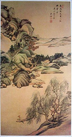  318,318艺术,美术鉴赏,国画,国画山水,王鉴,《溪色棹声图》