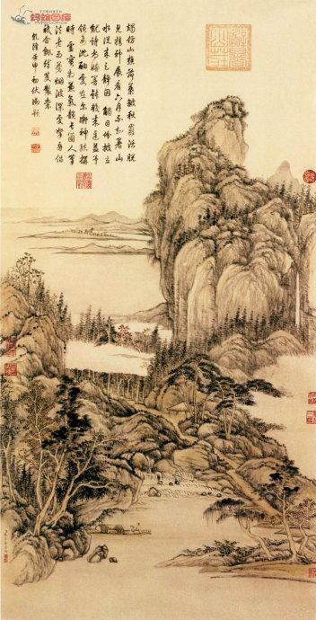 318,318艺术,美术鉴赏,国画,国画山水,张宗苍,《山水图》