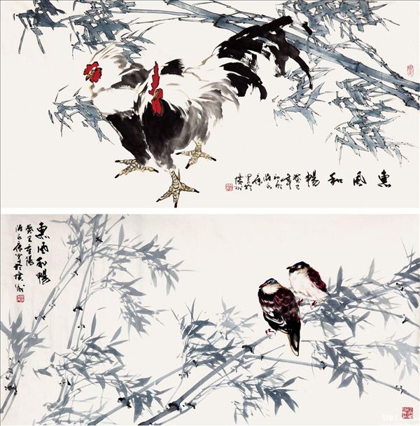 318,318艺术,陈永康,国画,国画花鸟,《惠风和畅》